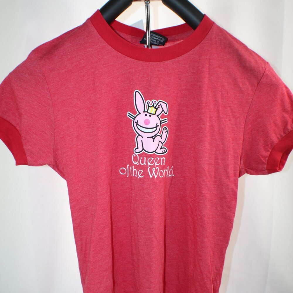 Jim Benton HAPPY BUNNY "Queen of the World" T-Shirt Size L NWT